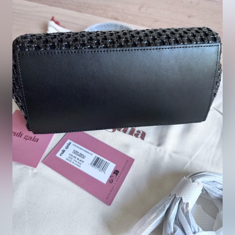 cult gaia Black Woven Leather Top-Handle Crossbody Bag - Picture 5 of 7